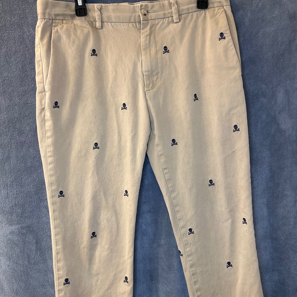 Polo Ralph Lauren Mens 33x30 (32 Tag) Slim Fit Skull Crossbones Chino Pants